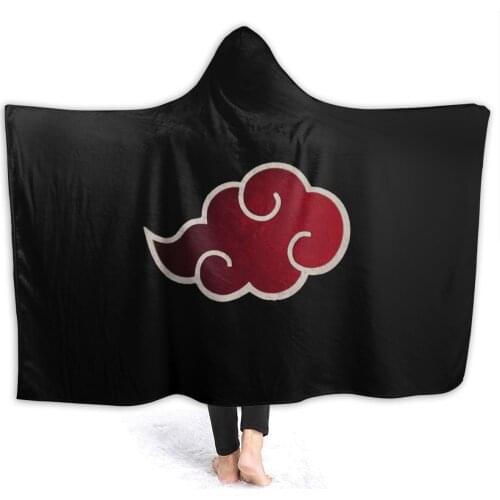Portable warm flannel Akatsuki (15) Hooded Blanket Comic Anime Game blankets for Sofa Sherpa Fleece Bedspread Wrap