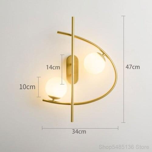 Post-modern Golden Wall Lamp LED Bedroom Bedside Lamp Home Decor Living Room Study Staircase Aisle Wall Light Kitchen Lighting