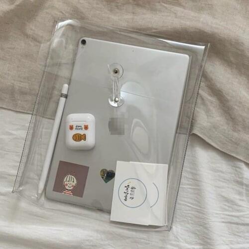 Transparent iPad bag Tablet case pouch 11in PVC winding pouch Portable iPad bag Stationery for school 2021