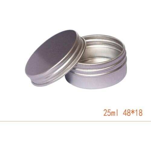 Empty Aluminum Jar 25G Aroma Candle Pot Cream Container 25ML Tooth Powder Box Dia 48mm Cosmetic Pomade Box Tin Metal Screw Cap