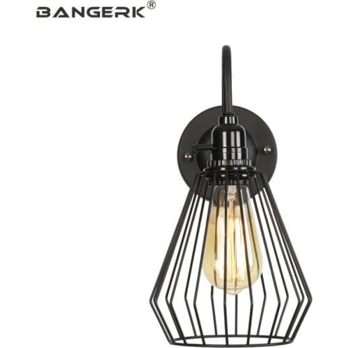 RH Industrial Wind Vintage Wall Lamp Loft Switch Iron Cage LED Edison Sconce Wall Lights Antique Home Decor Lighting Fixtures