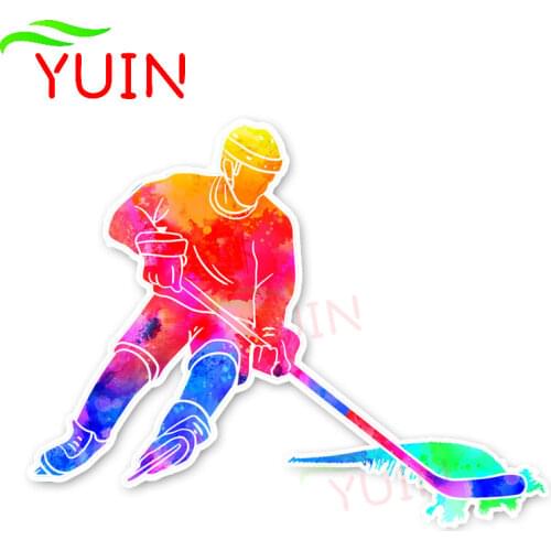 Coolest Ice Hockey Fitness Movement Color Car Sticker Creative PVC Body Decoration Motorcycle Auto Accessories Decal 11*14cm