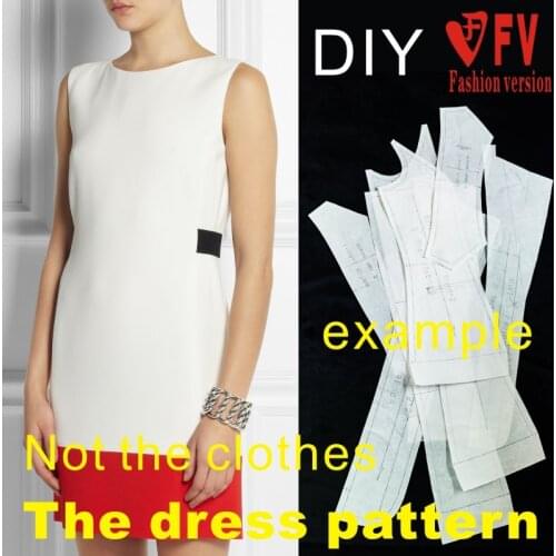 Clothing DIY The dress Dresses Sewing Pattern cutting drawing Womens Dress Sewing Template BLQ-81