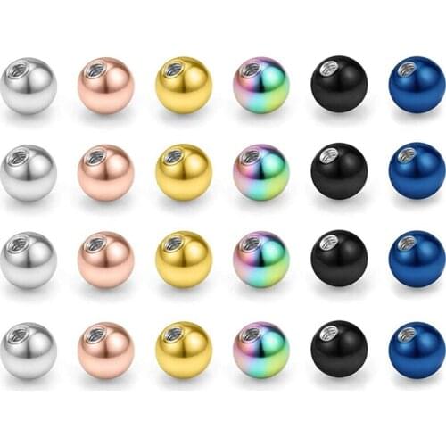16G 3mm Replacement Balls & 14G 5mm Piercing Balls Externally Threaded Nipple Industrial Tongue Belly Nose Lip Ear Piercing