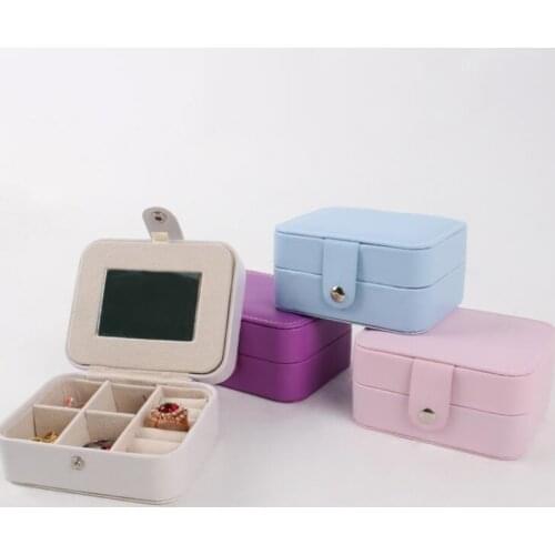 Lady PU Leather Jewelry Box Storage Box Ring Display Case Portable Jewelry Organizer for Necklaces Joyeros Organizador De Joyas