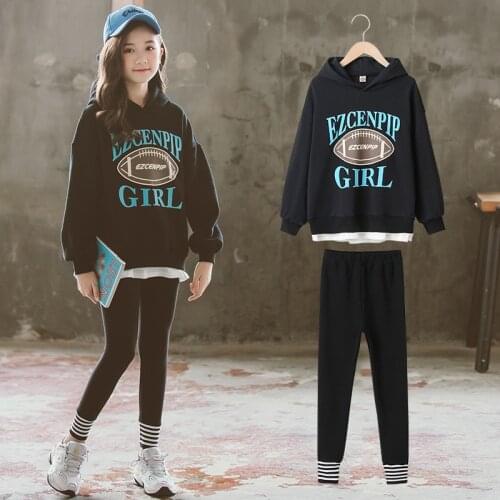 Baby Girls Clothes Set Spring Autumn Letter Casual Sport Suit for Children Tracksuit 8 10 12 13 Years Old Teens Kids Clothes