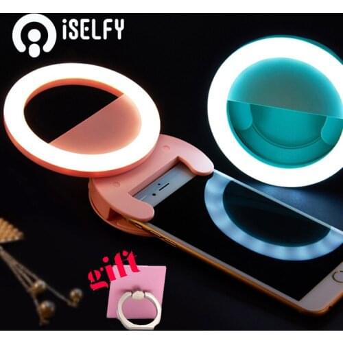 Ulanzi ISF Dimmable LED Flash Selfie Ring Light Supplement Brightness for Youtube Vlogger show Universial Clip-on for iphone
