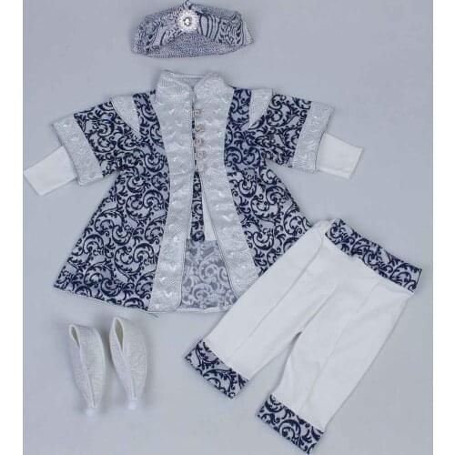 Navy Blue Boy Baby Suit Prince Ottoman Prince Gentleman Formal Dresses Boys Babies 5 Piece Set Male Clothing Special Occasions Outfit