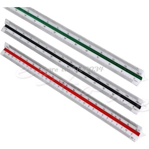 300mm 1:150 1:200 1:250 Triangular Metric Scale Ruler For Engineer Multicolor S08 Wholesale&DropShip