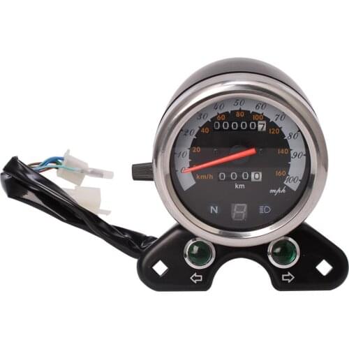 Black Universal Motorcycle LED Odometer Speedometer Tachometer Cafe Racer Speedometer Fit For Suzuki