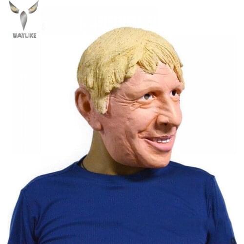 WAYLIKE Boris Johnson Latex Mask Sand Sculpture Head Set Funny Props Fool Performance Props Halloween Mask Event Decor Party