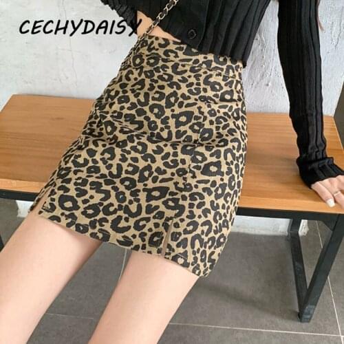 Leopard Printed Skirt Harajuku Women Kawaii Zebra Pattern Gothic A-Line E Girl Mini Short Skirts Mujer Faldas Za 2021 Clothes