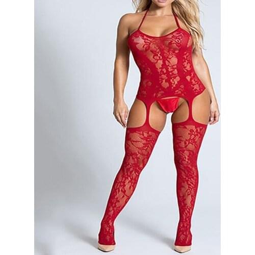 Womens Sexy Underwear Socks Lace Stockings Temptation Multi-color Optional One Size Solid Color Sexy One-piece Pajamas