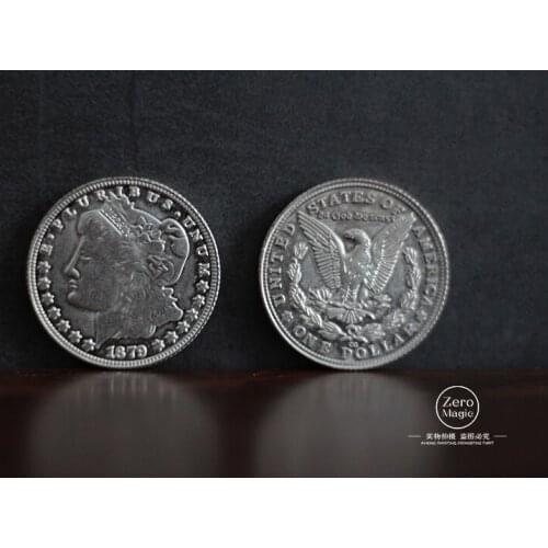 1PC Steel Morgan Dollar (3.8cm Dia) Magic Tricks Close Up Props Accessories Illusion Appearing/Disappearing Coin Magie