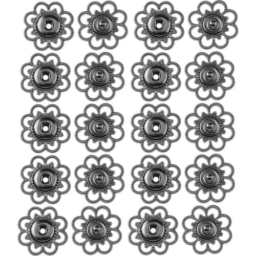 10 Hollow Out Flower Cardigan Clasps Vintage Metal Sweater Cape Fasteners DIY Decorative Buttons for Clothing Sewing Accessories