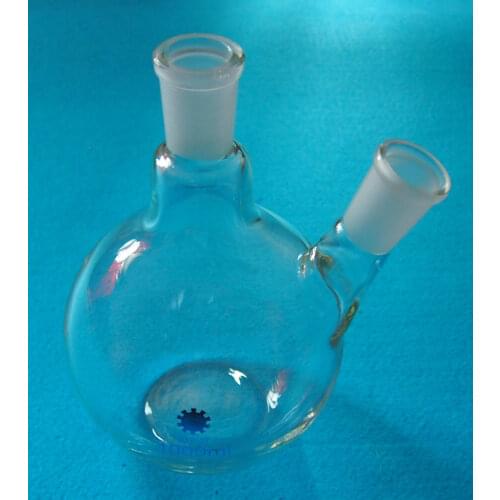 1000ml,2-Neck,24/40,Flat Bottom Glass Flask,Two Necks,Laboratory Boiling Bottle