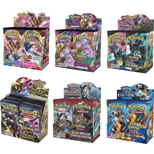 324Pcs Game Collection Cards Pokemon Cards Booster Boxes Sun & Moon Evolution Sword Shield Hidden Fate Trading Card Kids Toys