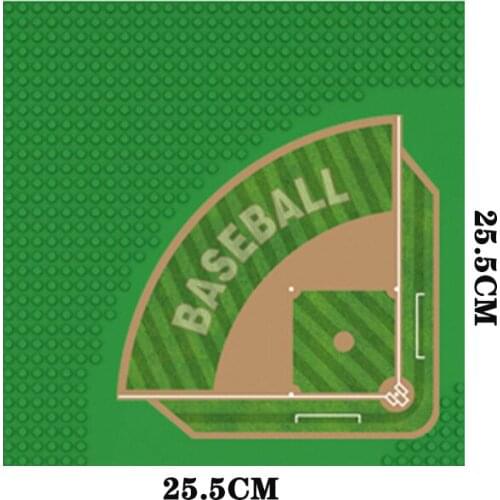 4pcs/lot City street scene 32x32 small particle floor road football basketball parking floor building block children DIY toys