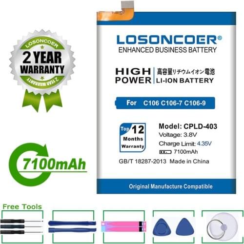 LOSONCOER Battery 6850mAh CPLD-403 Battery For Letv LeEco Le3 Le 3 LeRee For Coolpad Cool1 Cool 1 Dual C106 C106-6/7/8/9 C107-9