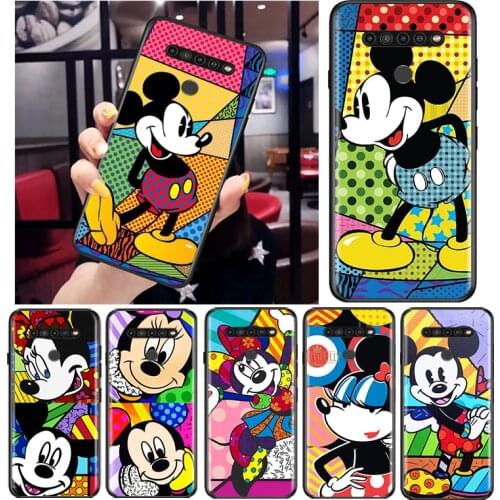 Color Disney Mickey for LG G8 G8S G8X V30 V35 V40 V50 V60 ThinQ Q60 K40 K50 K30 K41 K51 K61 K71 K92 Black Phone Case