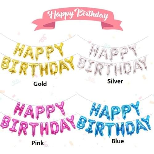 Letters HAPPY BIRTHDAY Foil Balloons 16 inch Happy Birthday Party Decoration Kids Alphabet Air Balloons Baby Shower Supplies