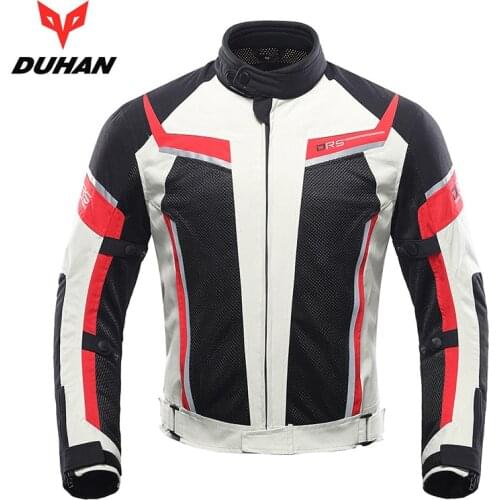 DUHAN Motorcycle Jacket Riding Pants Racing Trousers Breathable Reflective Anti-UV Shoulder Elbow Protectors Thicken Waist Elbow