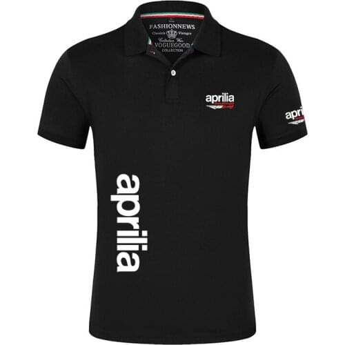 Aprilia Racing RSV4 2021 Printing Summer Mens Polo Casual Short Sleeves Solid Color Tshirt Man Classic Tops Customize T-shirt