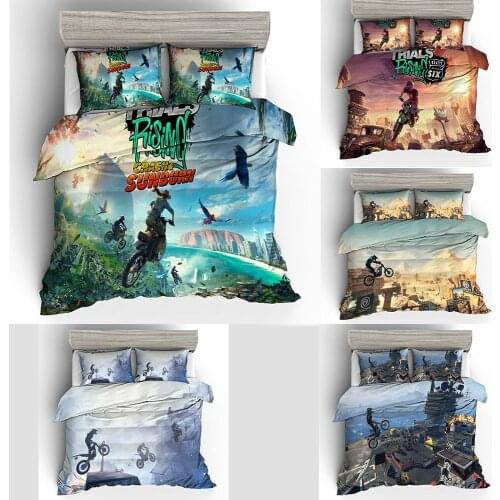 3D Printed Motorcycle Bedding Set Fashion Artistic Duvet Cover For Boy King Single Twin Full Double Comfortable Bed Sets
