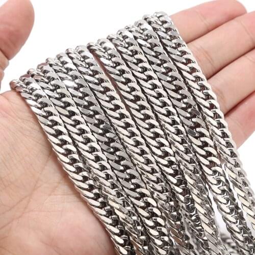 8.5mm width Stainless Steel Curb Cuban Link Miami Chain for Necklace Choker bracelet