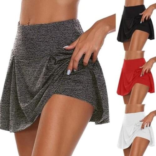 Womens Sport Athletic Active Skirted Shorts Skorts Skirt Built-in Shorts Work Out Clothes