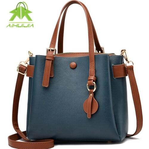 Fashion High Capacity Luxry Handbags Color Matching Womens Shoulder Bag 2021 New PU Leather High Quality Female Messenger Bag