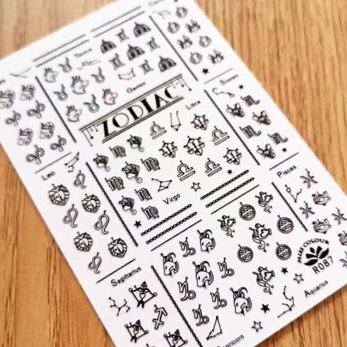 Newest R087 design 3d nail sticker Japan Korea type DIY decal decoration tools for nail wraps