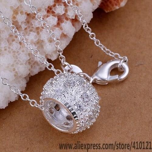 P024_2 Lucky Charm Silver Color Pendants For Women Jewelry Necklace Accessories Fashion Pendant Inlaid Stone Circle /fiva