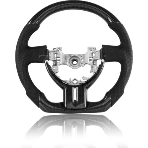 Carbon fiber steering wheel Perforated leather with trim Cover For Toyota 86 2013-2018 For Subaru BRZ Red Locator