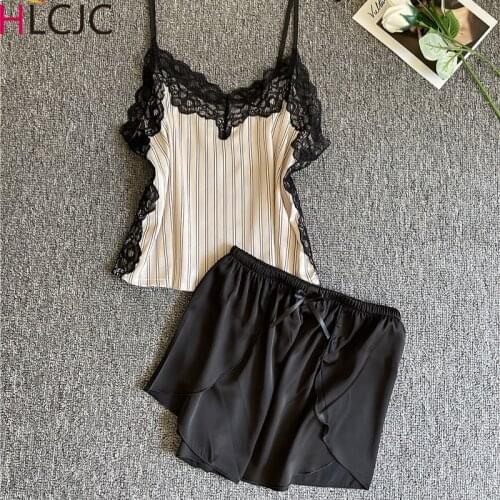 2 Piece Woman Pajamas Set Sling Stain Long Pants Silk Sexy Sleepwear Woman Pink Top Strap Sling Summer Pyjama Femme Home Clothes