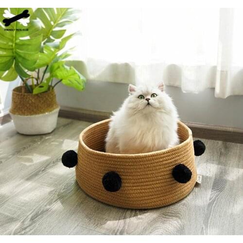 Nordic Cat Bed House For Cat Eco-friendly Nest Kennel For Small Dog Puppy Bed Round Cat Basket Summer Pet Supplies
