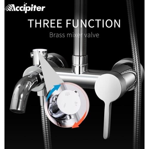 Bathroom Shower Mixer Wall-mounted Thermostat Shower Faucet 3 Function Water Setting Chrome Bath&Shower Suite Accessories