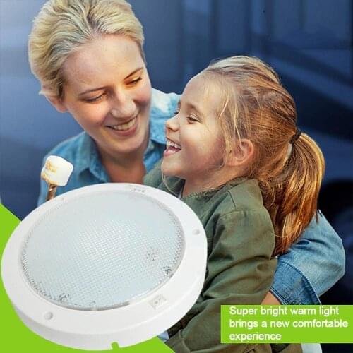 9w 12v Led Car Round Ceiling Dome Roof Light Interior For Off On Light Lamp Van Motorhome Boat Switch Rv Caravan M4a6