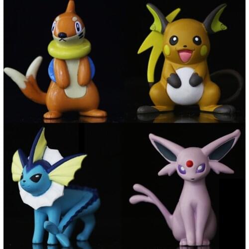 TAKARA TOMY Genuine Pokemon MC Eevee Magikarp Growlithe Machop Eevee Mew Abra Articuno Moltres Cute Action Figure Model Toys