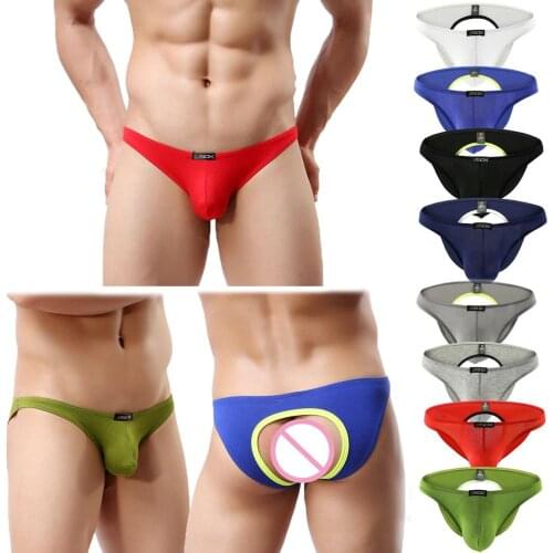 4PCS/Lot Sexy Mens Underwear Briefs Male Homme Panties Breathable Low Rise Underpants Backless Sexy Gay Bikini Briefs Lingerie