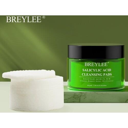 BREYLEE Salicylic Acid Cotton Pads Serum Treatment Blackhead Pimple Acne Facial Cleaning Pores Oil Control Removal Skin Care