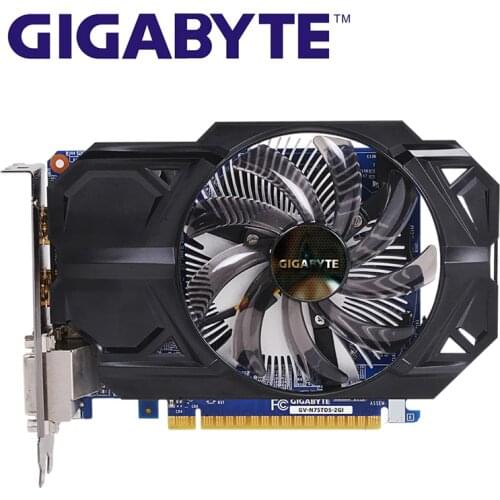 GIGABYTE GTX 750Ti 2GB D5 Graphics Cards GTX 750TI GV-N75TD5-2GI 128Bit GDDR5 Video Card for nVIDIA Geforce GTX750 Hdmi Dvi Used