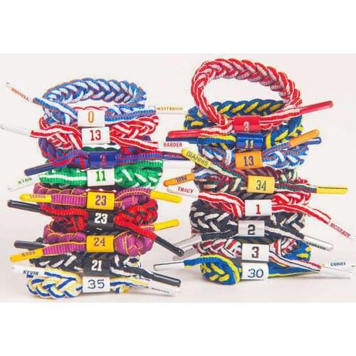 High Quality Basketball Sport Knitted Bangle Bracelet Weave Wristband Basketball Team Hand Rope 15-22CM Adjustable Wholesale