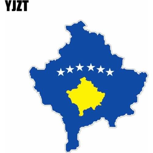 YJZT 14.4CM*13CM Car Styling kosovo Map Flag Car Sticker Window Bike PVC Decal 6-1915