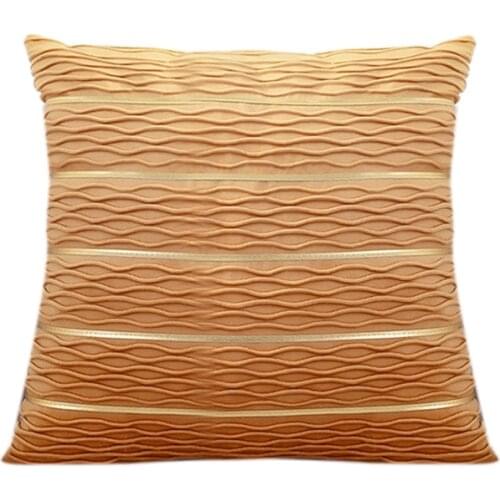 Yellow Jacquard Weave Cushion Cover Velvet Pillow Cover Hammock Sofa Couch Bedroom Throw Pillow Cases 18 x 18 Inch