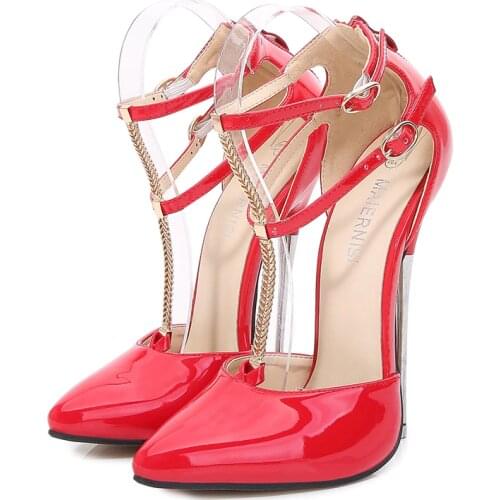 16CM Extreme High Heels Women Shoes Red Pink Womens Heels Sexy Shoes Luxury Women Pumps Party Stripper Heels Shoes Big Size
