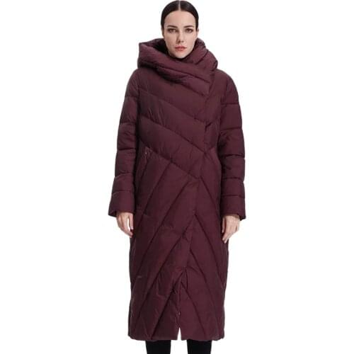 Womens long down jacket Goose parka outwear hood quilted coat female plus size Cotton Quality clothes Canada Waterproof 19-091