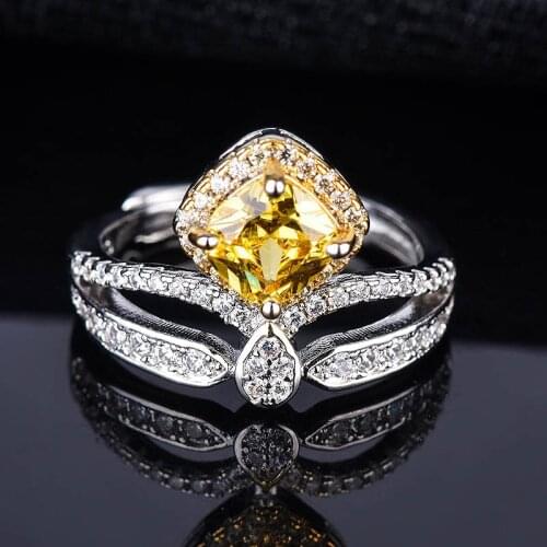 QTT Female 925 Sterling Silver Ring Crown AAAA Cubic Zirconia High-end Jewelry Wedding Bridal Ring Trendy Jewelry