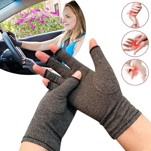 1 Pair Compression Arthritis Gloves Wrist Support Cotton Joint Pain Relief Hand Brace Women Men Fingers Therapy Gloves Dropship