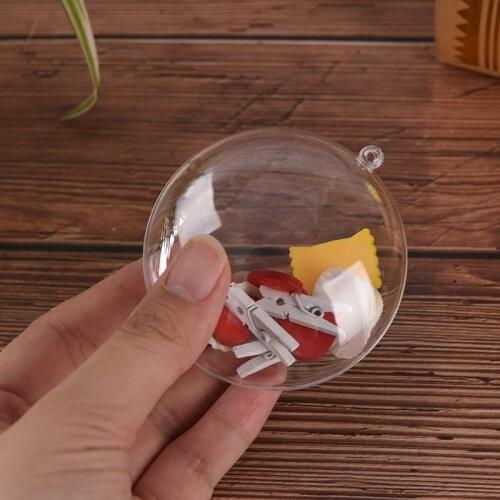 1Pc Christmas Tree DecorationsGift Present Candy Box Decoration DIY Ball Transparent Open Clear Bauble Ornament 70/90/110mm